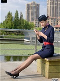 SIW Siwen Media 051 China Eastern Airlines uniform, cap, scarf, skirt, four pieces set - Siqi(32)